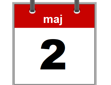 Kartka z kalendarza z dniem 2 maj.